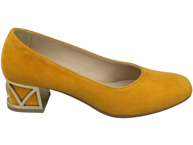 Pohodlné dámské boty Mango lodičky s ozdobným podpatkem Přírodní semišová kůže 219 Od ElitaBut