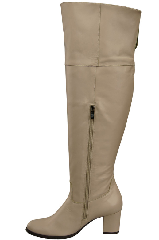 Dámské kozačky Cappuccino Bright Musketeers High over the knee natural leather 190 ElitaBut