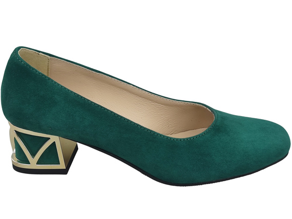 Pohodlné dámské boty Malachit lodičky s ozdobným podpatkem Přírodní semišová kůže 219 Od ElitaBut