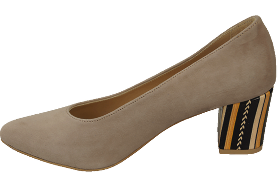 Dámská obuv Dámské lodičky Cappuccino Přírodní semišová kůže Ozdobný podpatek 158 S ElitaBut