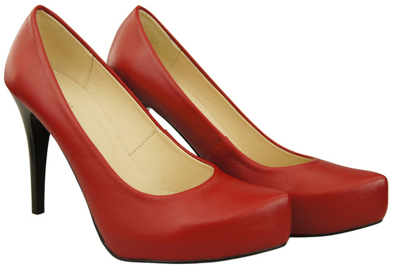 Dámská obuv Červené lodičky Stiletto z přírodní kůže 205 ElitaBut