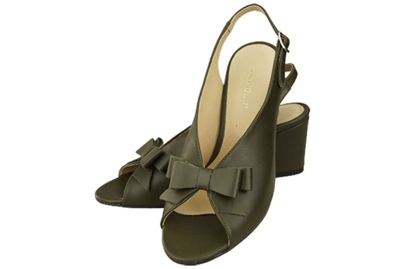 Dámská obuv Sandály Olive Natural Leather Faced 148 L ElitaBut