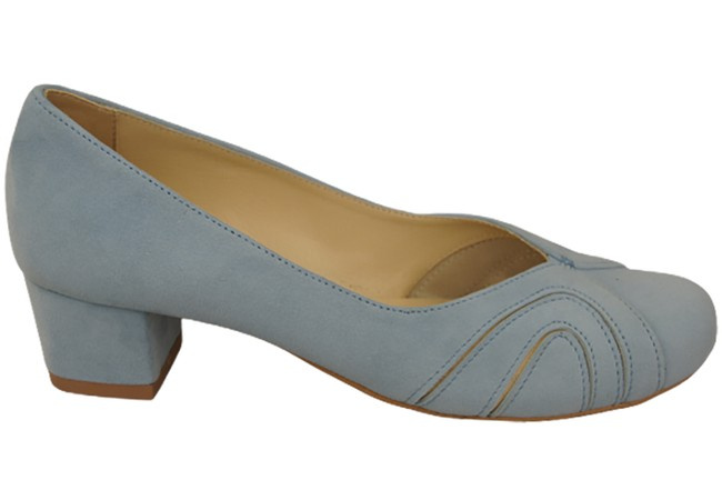 Dámské lodičky z přírodní semišové kůže Bright Blue 786 Z ElitaBut