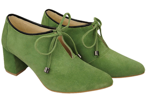 Dámská obuv Pistachio Half Boots Natural Velour Leather 183 ElitaBut