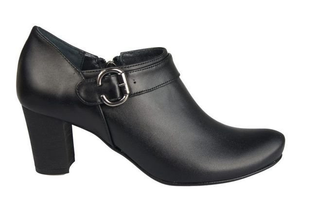 Obuv Dámské polobotky z přírodní kůže Černá 826 ElitaBut