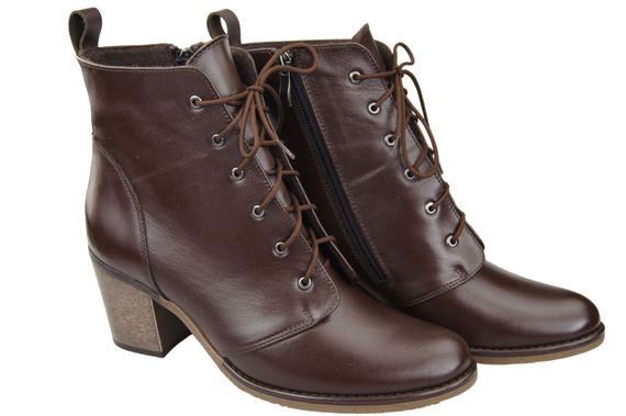 Obuv Dámské boty Chocolate Lace-up Winter Natural Leather 188 Z ElitaBut