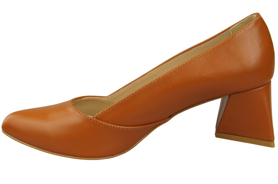 Dámské Lodičky Zrzavý Pravá Kůže Špičatá Špička Podpatek ElitaBut 221