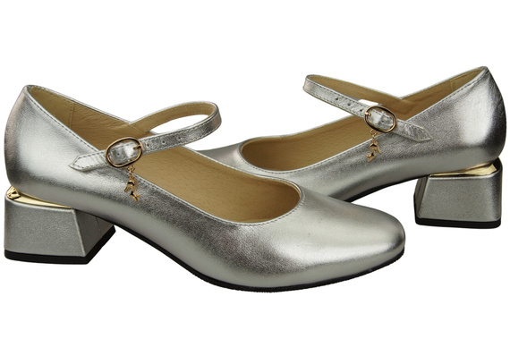 Dámská obuv Obuv s páskem Stříbrná přírodní kůže 202 ElitaBut