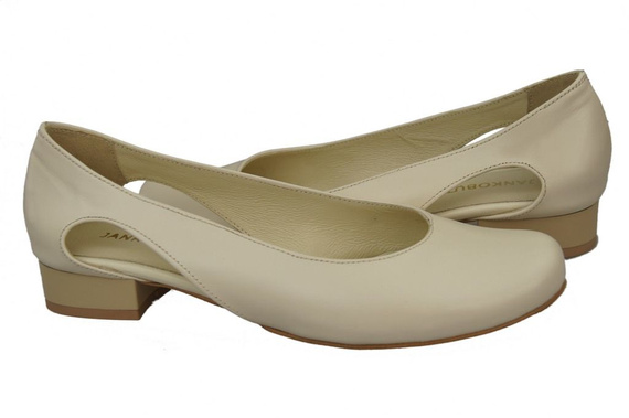 Dámské baletní boty Beige natural leather 103 ElitaBut