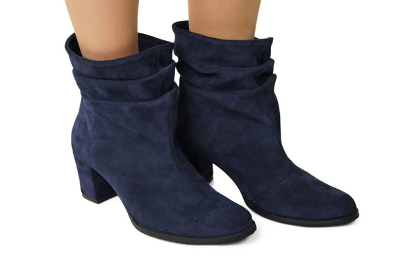 Dámská obuv Přírodní kožené kozačky Námořnická modrá 986 ElitaBut