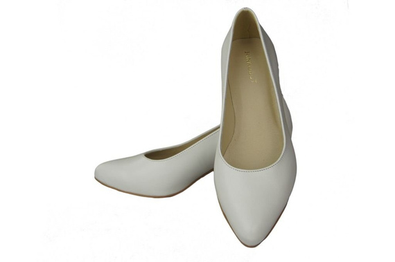 Dámská obuv White Natural Leather pumps 143 ElitaBut