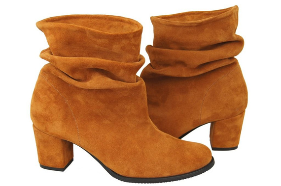 Dámská obuv Přírodní kožené kozačky Červená 986 ElitaBut