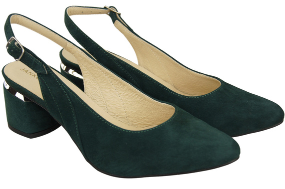 Dámské sandály z přírodní semišové kůže Zelená Elegance a pohodlí 196 Od ElitaBut