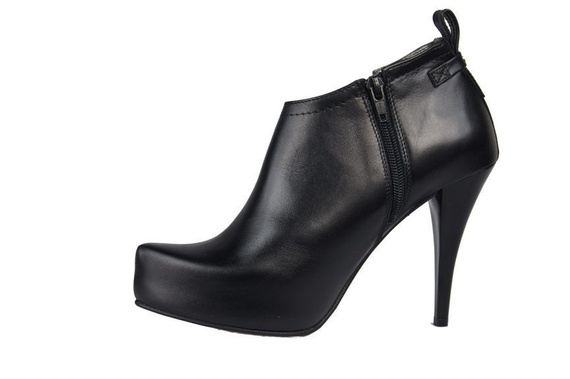 Jaro/podzim Dámská obuv Kozačky z přírodní kůže Black 794 ElitaBut