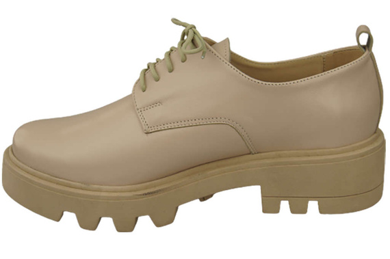 Obuv Dámské šněrovací boty Cappuccino Bright Leather Natural 180 ElitaBut