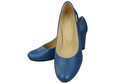 Dámská obuv Classic Blue Leather Natural Almond Nose pumps 201 ElitaBut