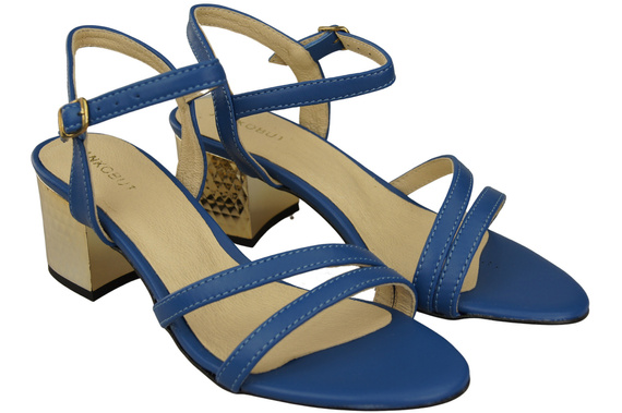 Dámská obuv Modrá přírodní kůže 197 Smyslně odhalující nohy Sandály ElitaBut