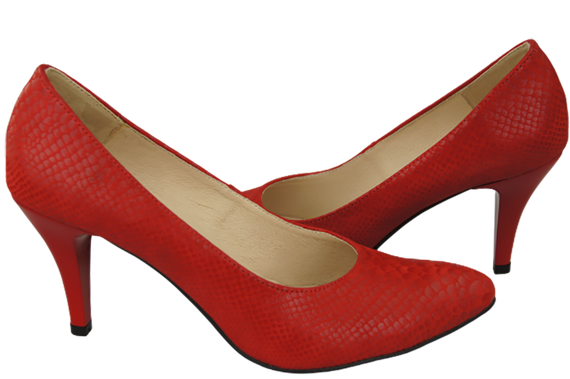 Dámská obuv Červené lodičky Hadí motiv Přírodní kůže 150 ElitaBut