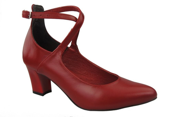 Dámská obuv Dámské lodičky Červená přírodní kůže 118 ElitaBut