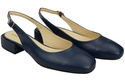 Dámská obuv Navy Blue Sandály na plochém podpatku Natural Leather 206 ElitaBut