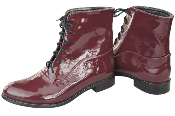 Dámská obuv Boty Maroon Lakované jaro/podzim přírodní kůže 155 L ElitaBut