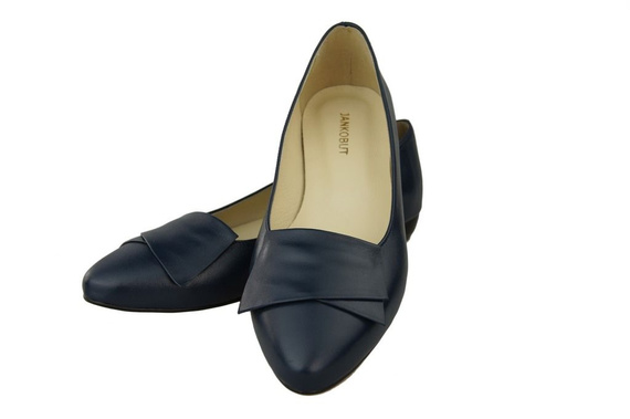 Dámské boty Baleríny navy blue přírodní kůže 988 ElitaBut