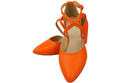 Elegantní Orange kožené sandály s otevřenými boky na robustním podpatku 218 ElitaBut