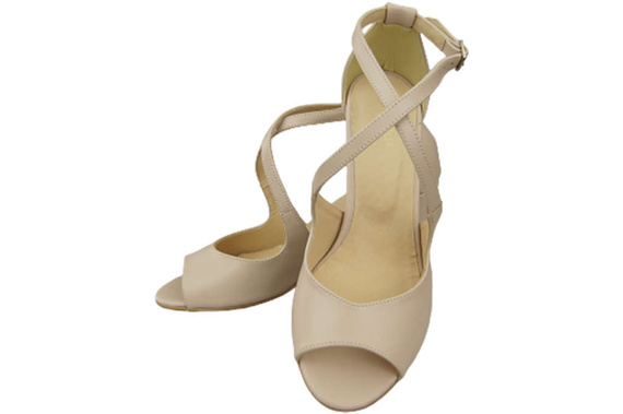 Dámská obuv Sandály Cappuccino Bright Natural Leather 186 ElitaBut