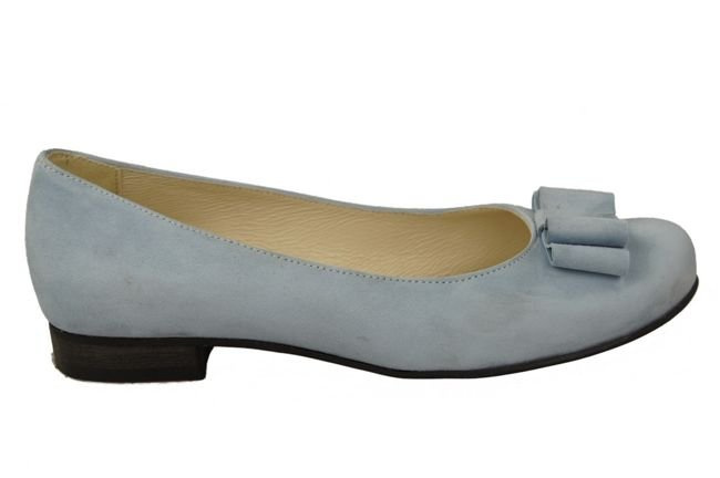 Dámské baleríny Bright Blue Suede leather 126 ElitaBut
