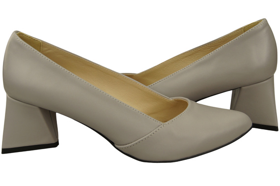 Dámské Lodičky Světlý popel Pravá Kůže Špičatá Špička Podpatek ElitaBut 221