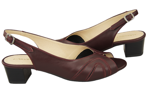 Dámská obuv Přírodní kůže Sandály Maroon 991 ElitaBut