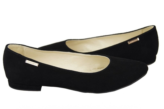 Dámské baleríny Černá semišová přírodní kůže 131 ElitaBut