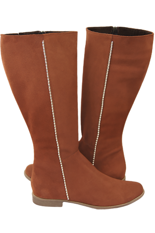 Dámské boty Chestnut přírodní kůže Velour 153 ElitaBut