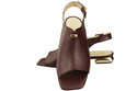 Pohodlné dámské sandály Maroon Flat Gold Heel Natural Leather 207 ElitaBut