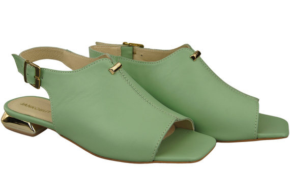 Pohodlná dámská obuv Sandály Mint Flat Gold Heel Natural Leather 207 ElitaBut