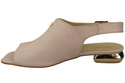 Pohodlná dámská obuv Sandály Powder Pink Flat Gold Heel Natural leather 207 ElitaBut