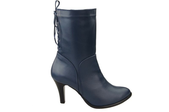 Dámská obuv Navy blue kozačky Jaro / Podzim přírodní kůže 978 L ElitaBut