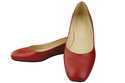 Plochá dámská obuv Červený ozdobný podpatek Přírodní kůže 209 ElitaBut