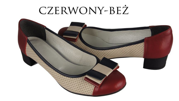 Dámská obuv Přírodní kůže Červená béžová 732 ElitaBut