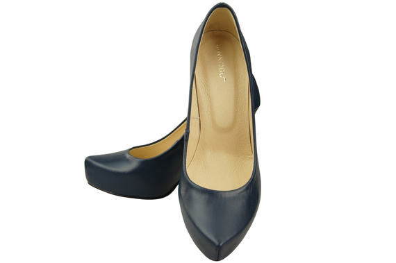Dámská obuv Navy blue Stiletto pumps přírodní kůže 205 ElitaBut