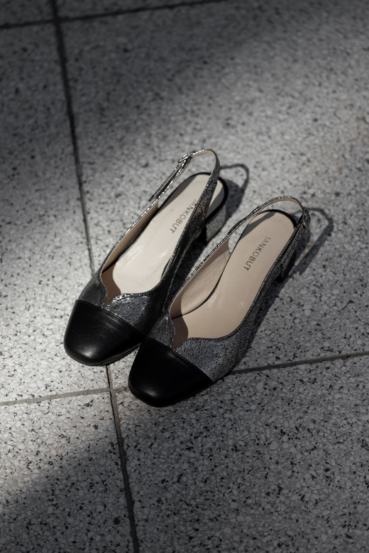 Dámská obuv Sandály Přírodní kůže 165 Black - Silver ElitaBut