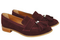 Dámská obuv Mokasyny Přírodní kůže Velour Maroon 134 ElitaBut