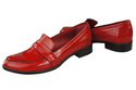 Dámské mokasíny z přírodní kůže Červený lak 139 ElitaBut