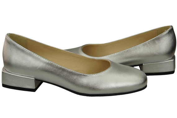 Pohodlná dámská obuv Stříbrné byty Přírodní kůže 204 ElitaBut