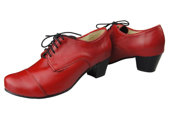 Dámská obuv šněrovací přírodní kůže Red 956 ElitaBut