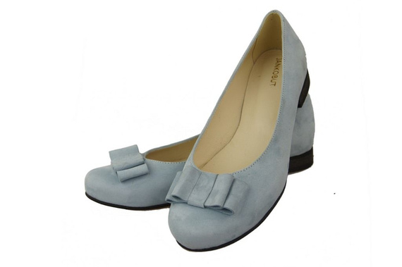 Dámské baleríny Bright Blue Suede leather 126 ElitaBut