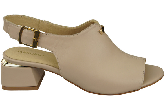 Dámská obuv Sandály Cappuccino Světle zlatá přezka Přírodní kůže 198 ElitaBut