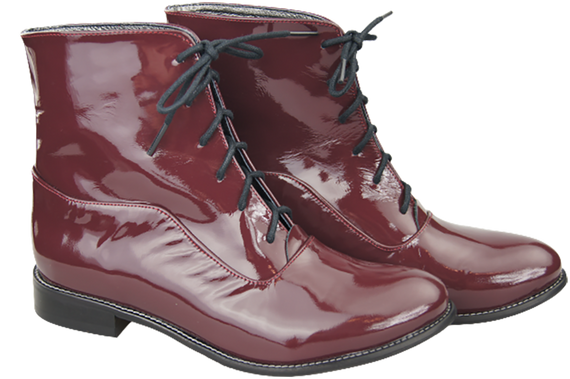 Dámská obuv Boty Maroon Lakované jaro/podzim přírodní kůže 155 L ElitaBut