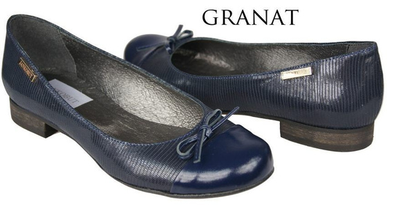 Dámské baleríny z přírodní kůže Navy blue 873 ElitaBut