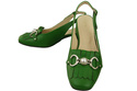 Dámská obuv Zelené sandály zdobené třásněmi Přírodní kůže 208 ElitaBut